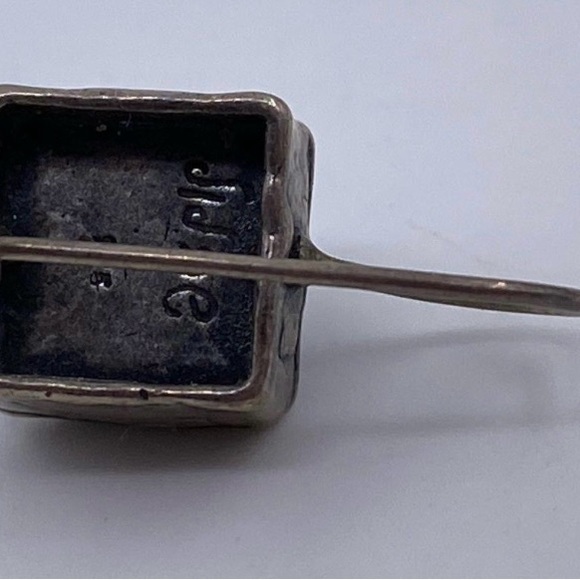 Didae Designer Signed Sterling Silver Dangle Black Stone Earrings - Picture 3 of 6